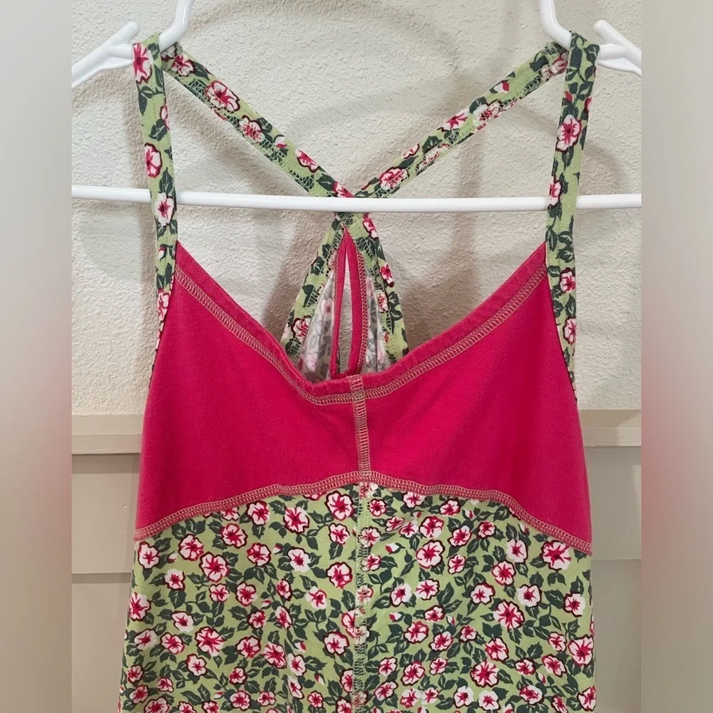Patagonia Kids Girls Floral Pink and Green Mini Summer Dress Size Large